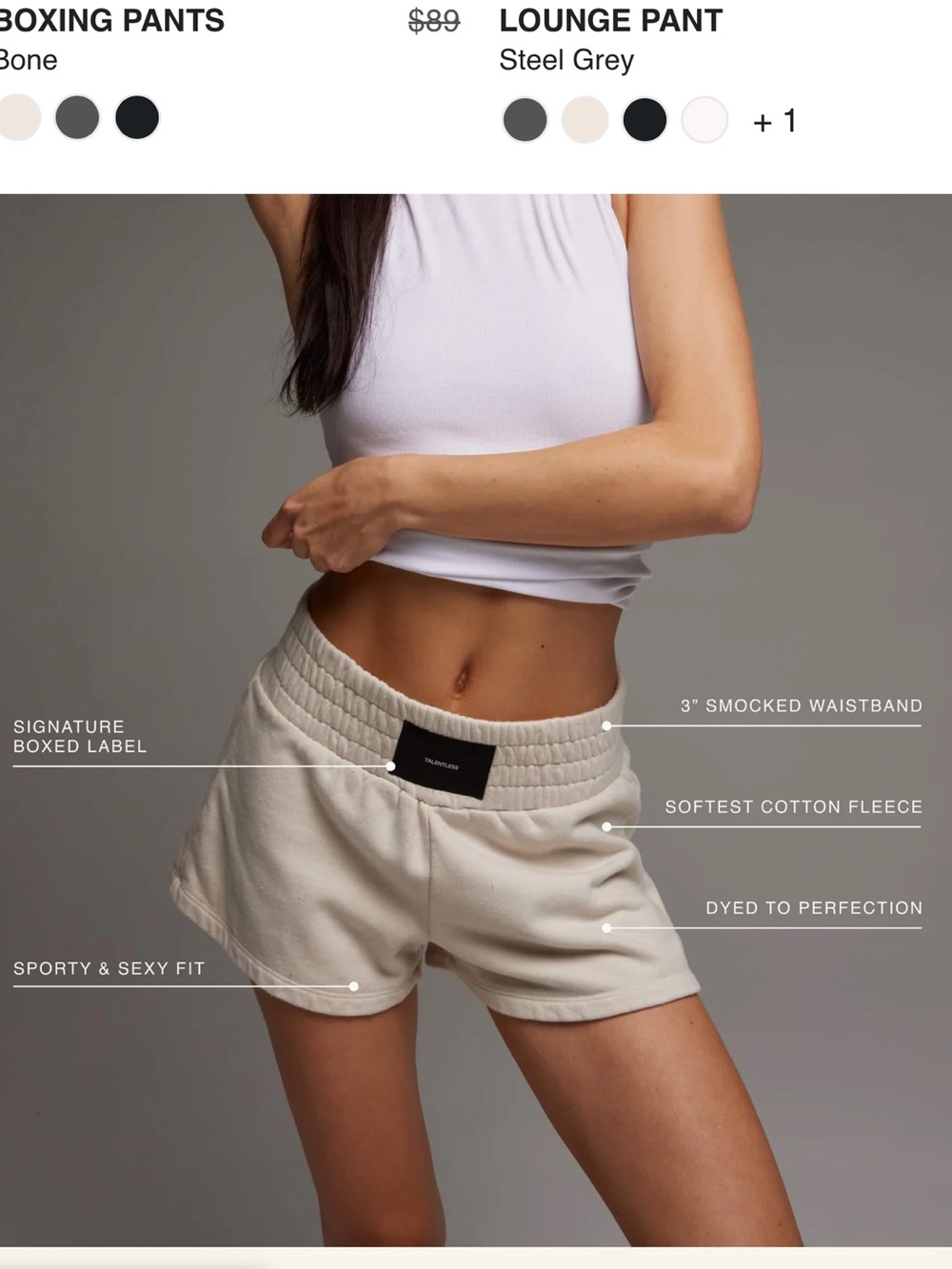 Excellent immaculate Talentless “bone” boxer shorts Size: Medium 2.5” - Picture 6 of 14